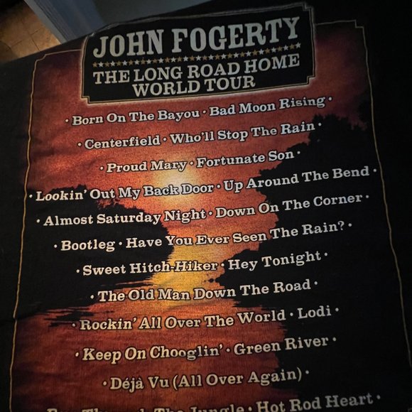 John Fogerty The Long Road home world tour tee size large vintage - Picture 2 of 6